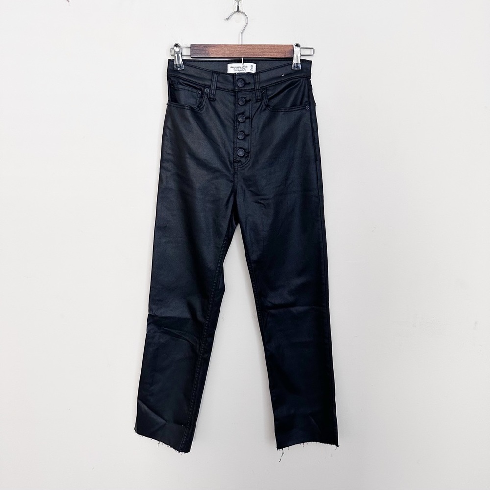 Abercrombie & Fitch The Ankle Straight Ultra High Rise Black Pants Jeans 26 2